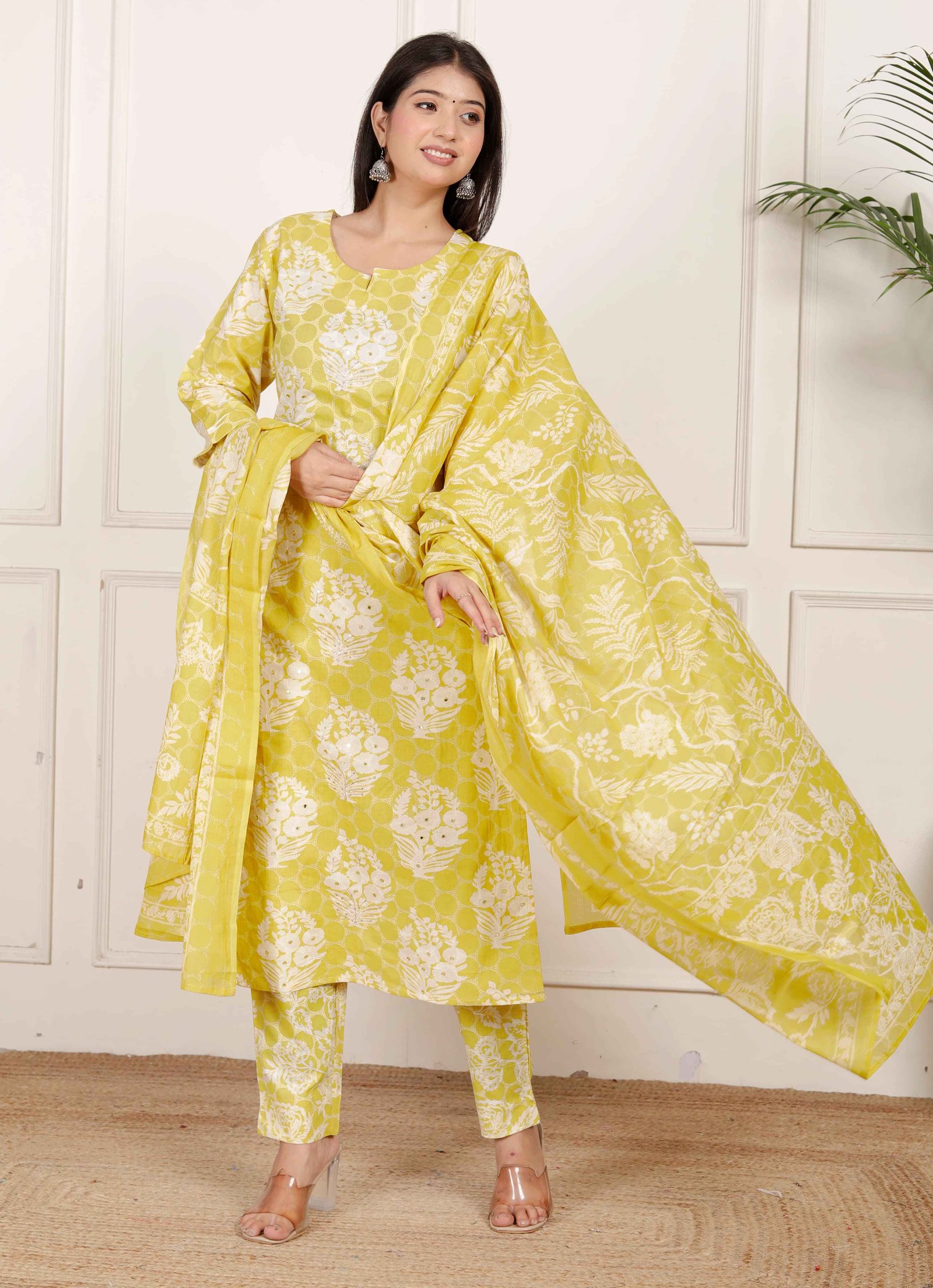 Gulbahar mustard  Ethnic Ensemble Kurta set